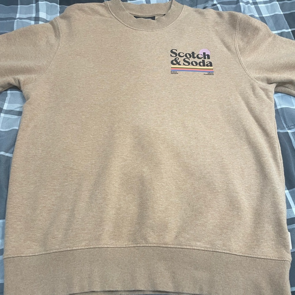 Scotch & Soda Regular Fit Camel Sweatshirt